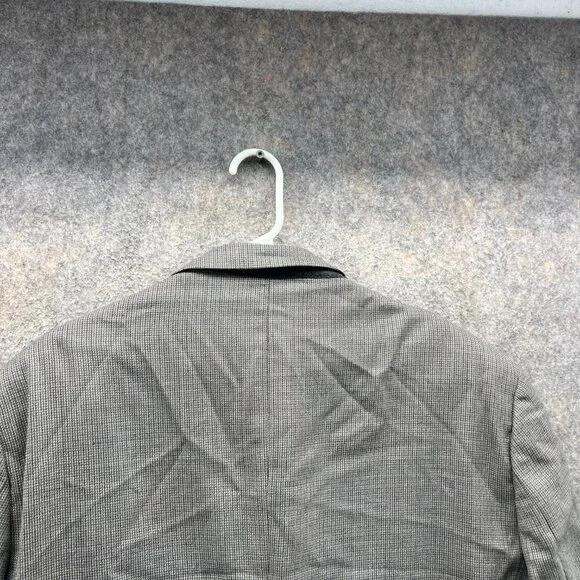 Pronto Uomo Blazer Men 48R Gray Sports Jacket Coat Wool Casual Houndstooth